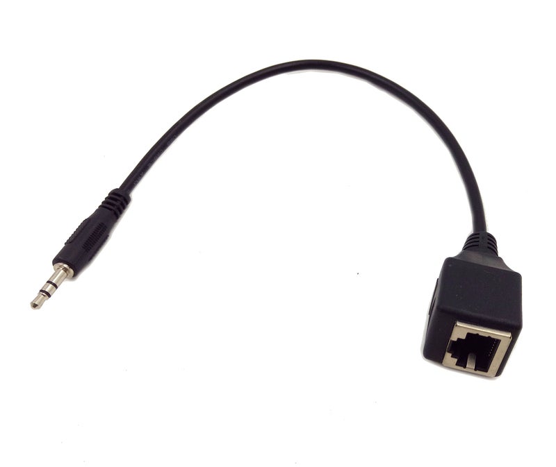 Wpeng Qaoquda 3.5mm 1/8" Stereo Male Plug to RJ45 Female Extender Over Cat5&Cat6 Socket Ethernet Adapter Cable 1Ft/30cm (3.5M/RJ45F) - Image 4